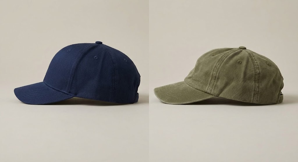 Comparison of structured and unstructured crown profiles in custom hats