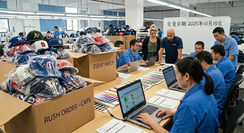 Promotional hats packed for event