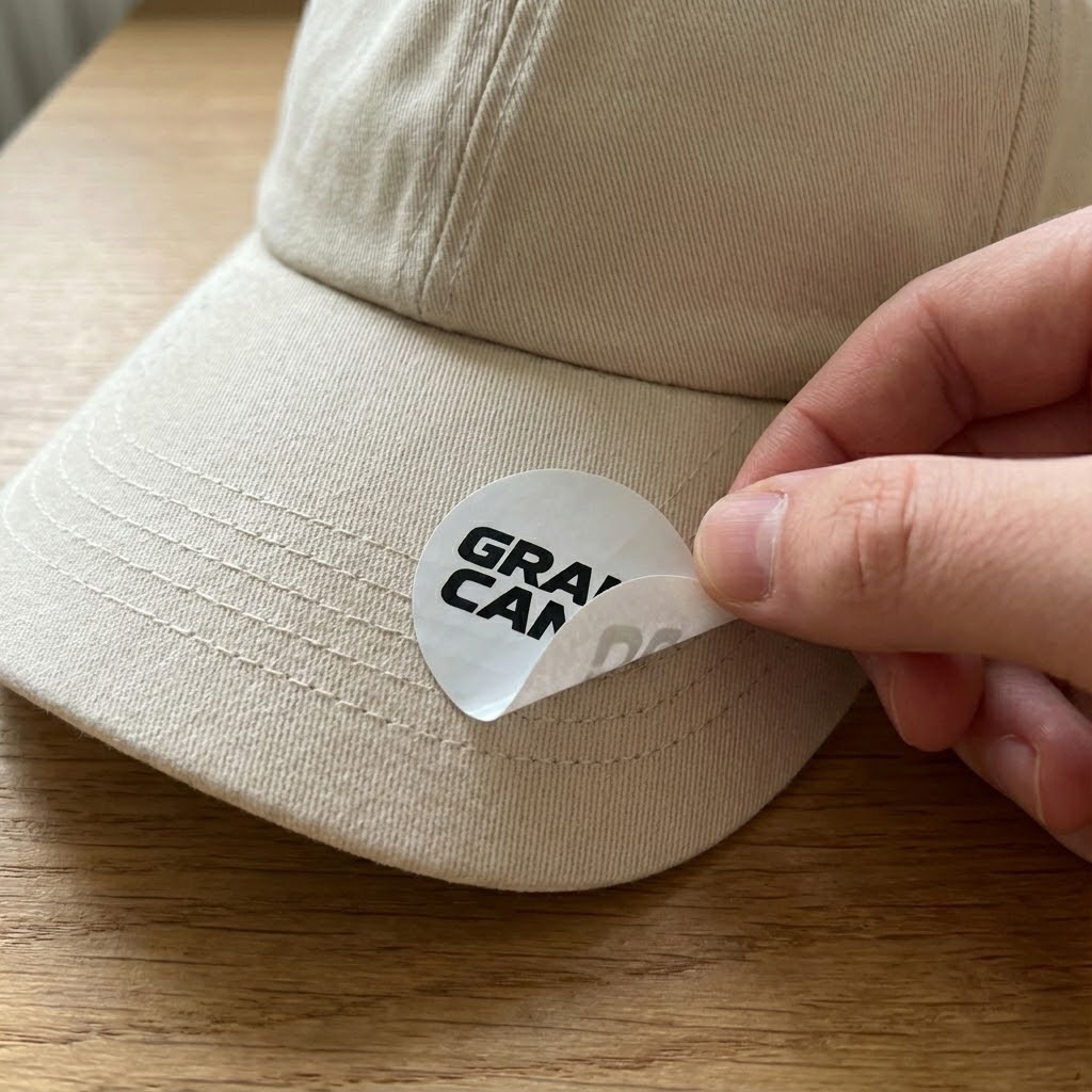 Tear away tags for private label hats