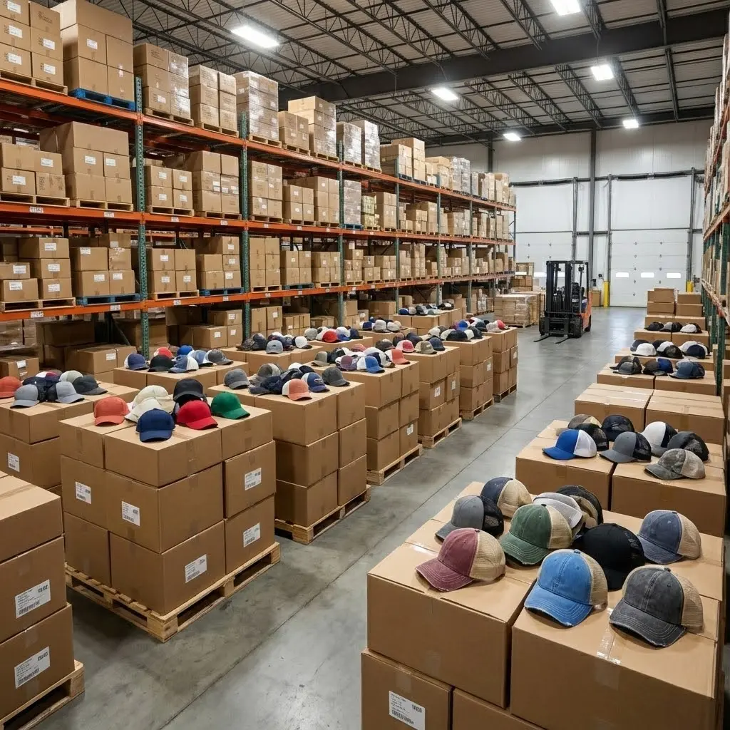 Stack of high-quality blank hats