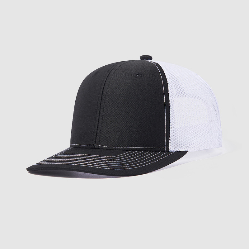 Blank trucker hat mesh back side view