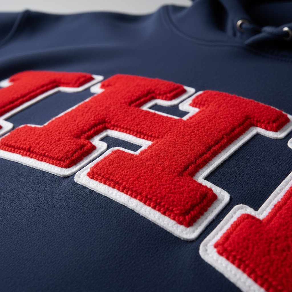 Chenille patch after 20 wash cycles