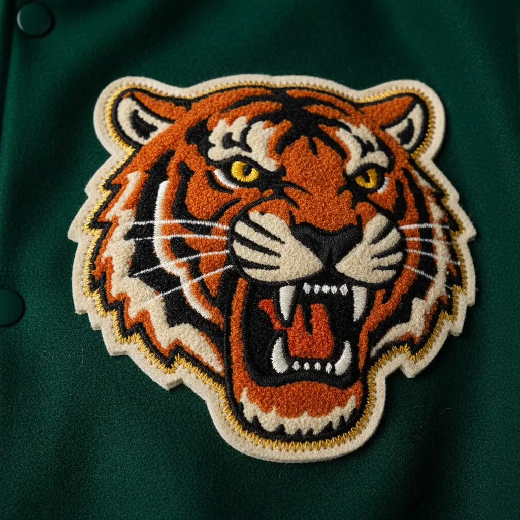 Chenille patch on baseball cap