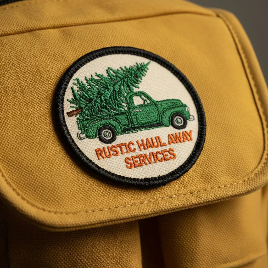 Traditional embroidery patch showing textured surface