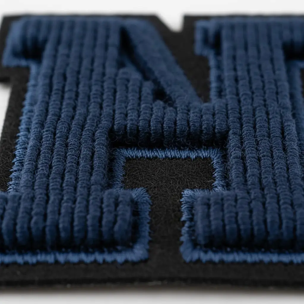 Side-by-side comparison of chenille vs regular towel embroidery