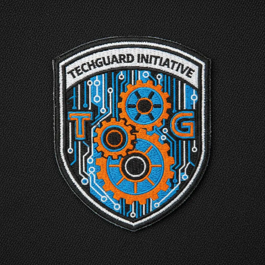 Laser-cut woven patch showing clean edges and custom shape