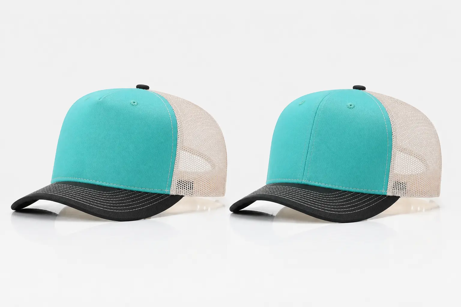 Comparison between 5-panel and 6-panel trucker hats