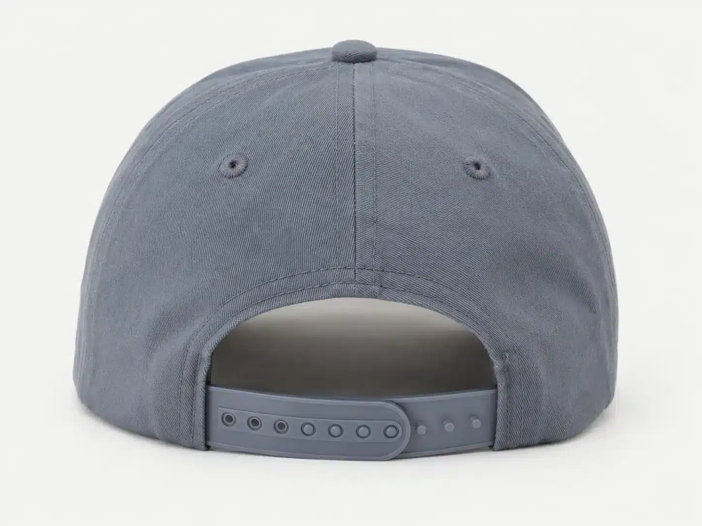 Plastic snapback closure detail