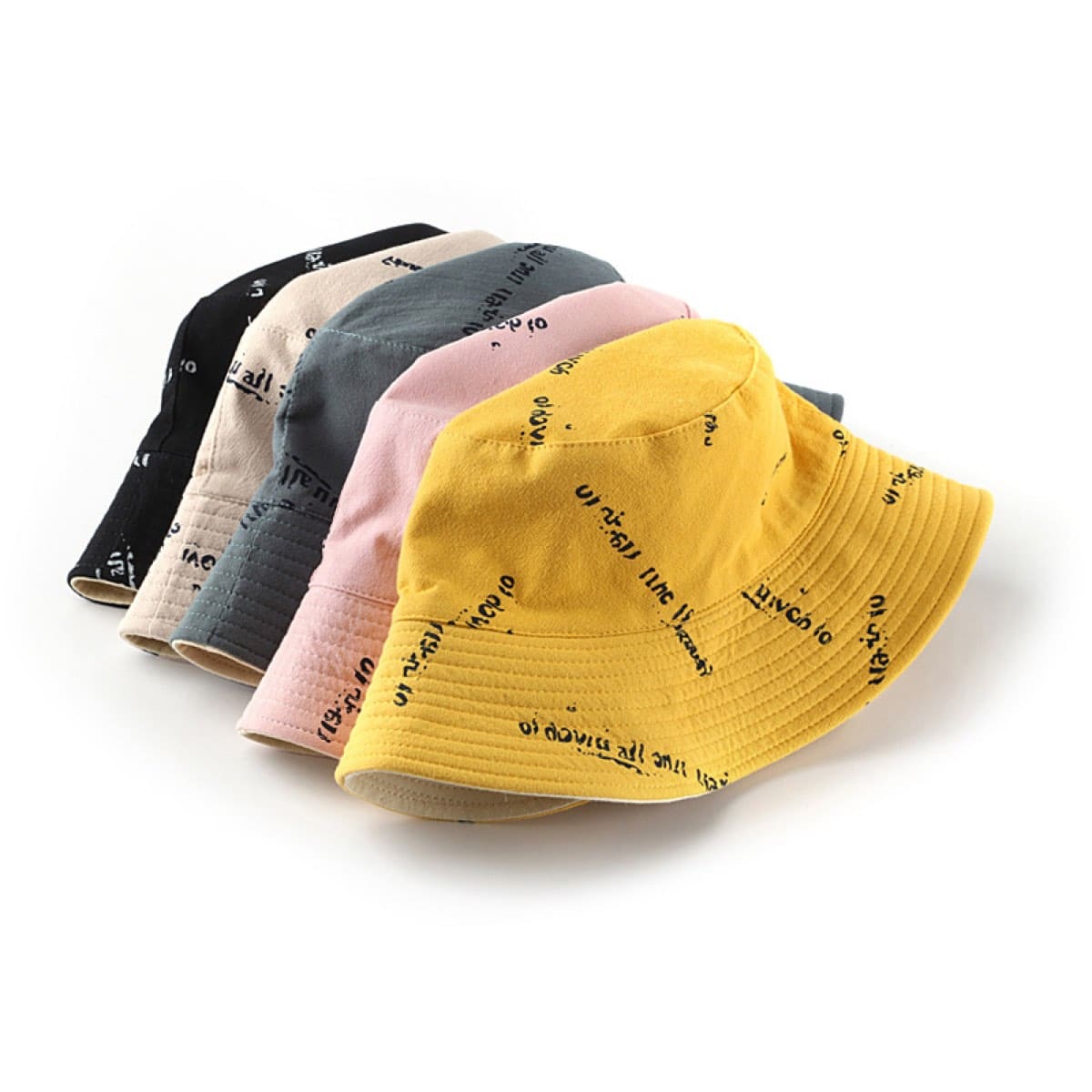 Front and side fit of a printed custom bucket hat