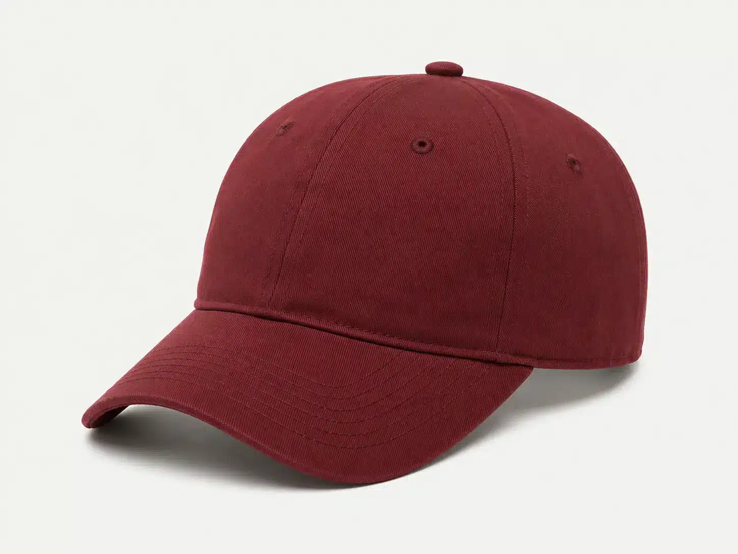 Curved visor detail on a baseball cap