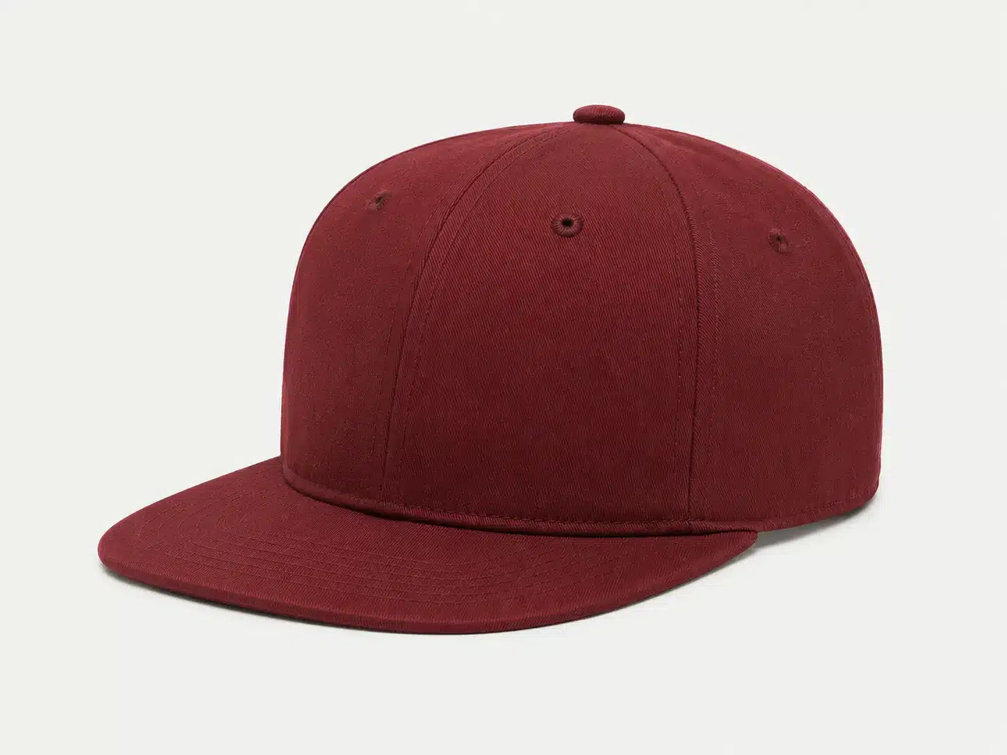 Flat visor detail on a baseball cap