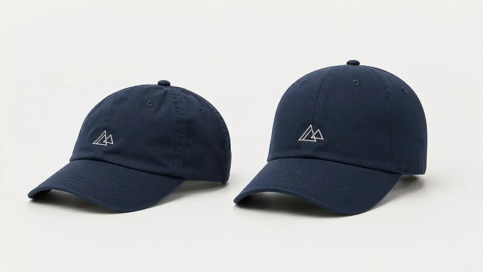 Comparison of two baseball caps showing low unstructured crown versus mid-high structured crown
