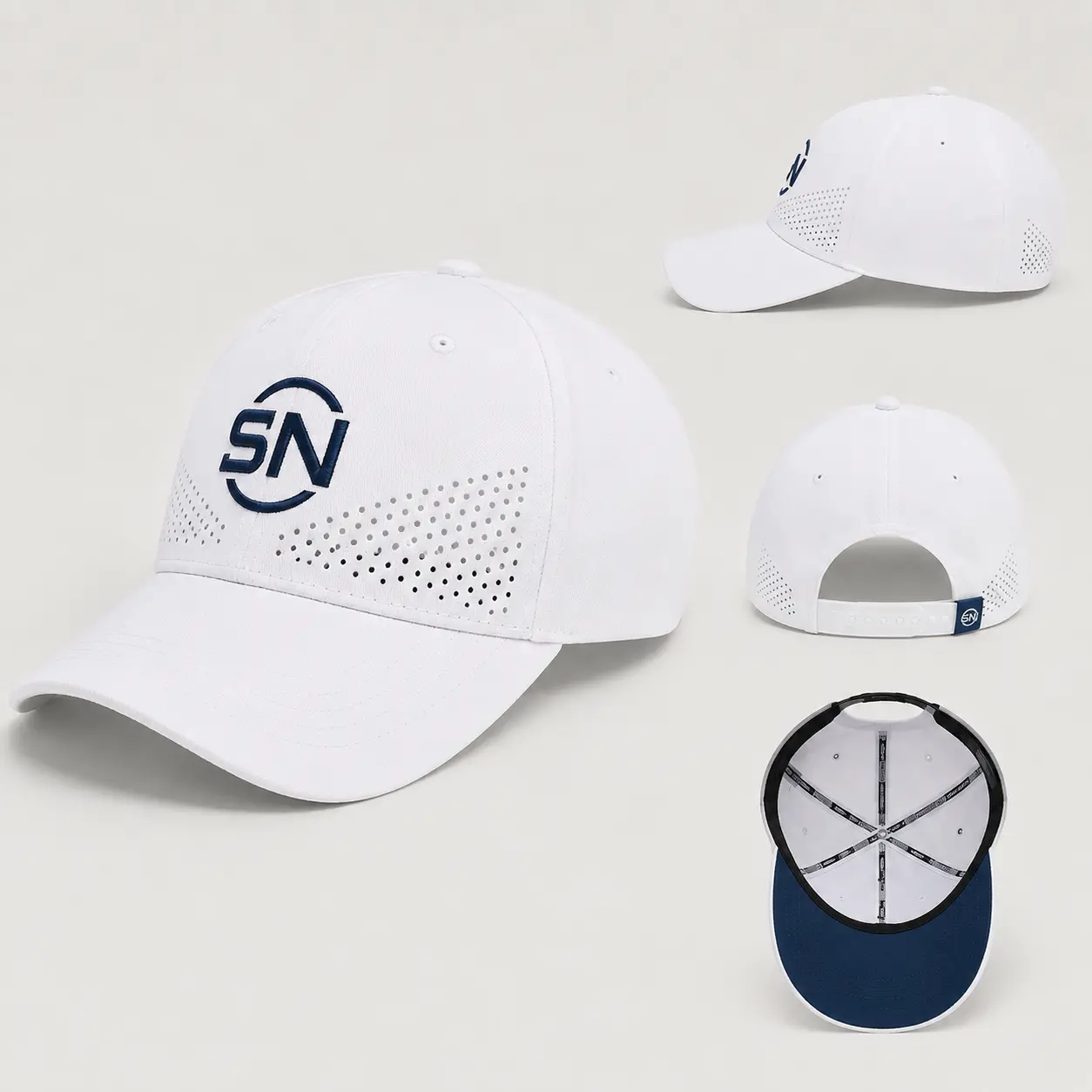 Branding positions on a custom hat