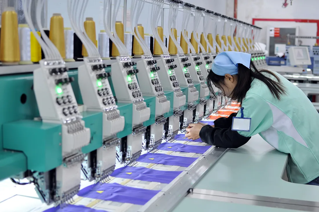 Multi-head embroidery production for custom cap panels