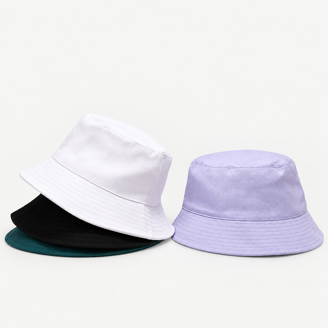 Navy bucket hat showing a classic soft-crown profile